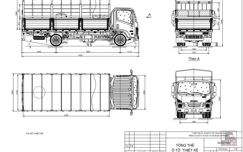 Bản vẽ thiết kế thùng xe tải đúng tiêu chuẩn